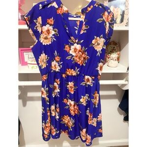 Floral Women's Dress in Blue